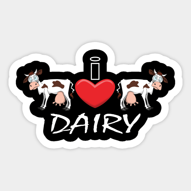 I Heart Dairy Sticker by Wickedcartoons